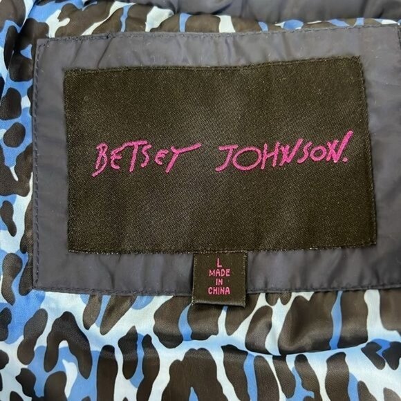 Betsey Johnson Womens Winter Coat Size L Navy Polyester Down Puffer Style - Picture 11 of 11